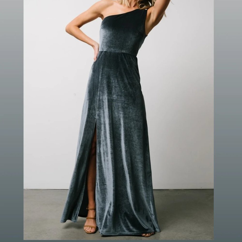 NWT! Baltic Born 'Tatiana' Velvet One Shoulder Maxi Dress | Size L
